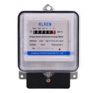 HUIXIA DDS High Precision Class 1.0 Single Phase Energy Meter 220V 20A 0 9999.9 kWh for Household Power Consumption Monitoring
