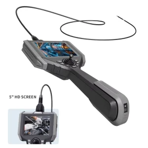 Handheld 5” HD 2MP IP67 Waterproof Industrial Endoscope 3.9mm Mini Camera 360 NDT 32GB SD Card Articulated Borescope CMOS 5X
