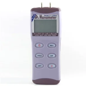 Handheld Manometer, 100 PSI, ±100.0 (0.1) Pressure Gauge