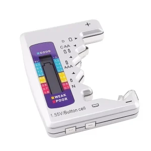 Handheld Universal Battery Checker and Analyzer for AAA AA C D 9V 1.5V and Button Cell Batteries