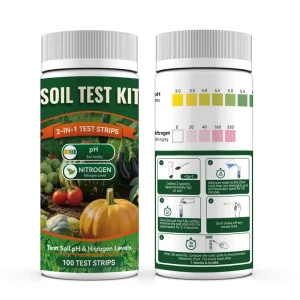 High Accuracy 2in1 Soil Test Strips Dual pH and Nitrogen Soil Tester Kit with Flocculant for Gardening Farming and Soil Analysis