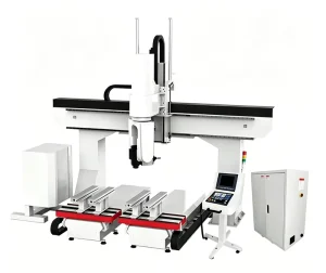 High Accuracy 5 Axis Gantry CNC Milling Machining Machine with Dust Proof Casing for Solid Wood Furniture Production