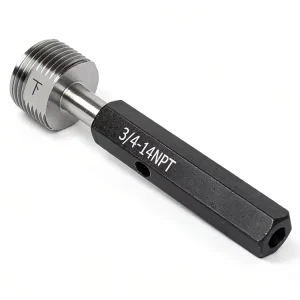 High Accuracy GCr15 Steel NPT Screw Thread Plug Gauge 0.01mm Inner Hole Measurement 20 Degree 1/2″-14 Coating Thickness 1 RNH