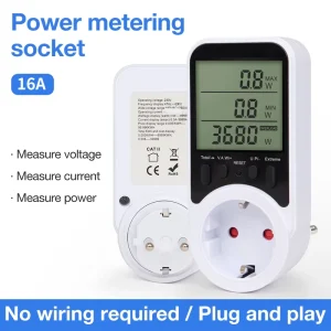High Accuracy Power Metering Socket Energy Consumption Meter for Household Appliance Power Monitoring