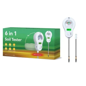 High Accuracy Soil Detector 6 in 1 PH Sunlight Moisture Fertility Temperature Humidity Monitor Soil Tester Garden Soil Meter
