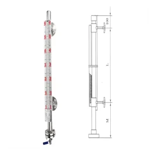 High Accuracy UHZ Magnetic Flap Level Gauge for Oil Water Chemical Tanks