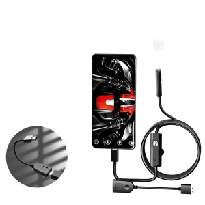 High Definition Industrial Endoscope 7mm Lens IP67 Rated 6 White LED Illumination Pipeline Camera Automotive Video Detector