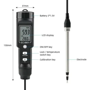 High Precision 2 in 1 EC Tester Humidity Detector Orchard Nursery Flower Soil Temperature Tester