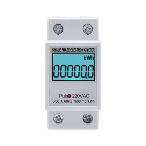 High-Precision 220V Single-Phase Digital Display Instrument Intelligent Track Type Energy Meter 2P Connection Class1 Accuracy