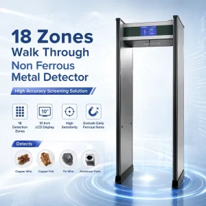 High Precision Copper Detection Security Gate 18 Zones Positioning Walk Through Detector for Factory Anti Theft
