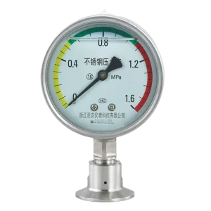 High Precision Diaphragm Hydraulic Pressure Gauge Marine Industry Stainless Steel IP56 Double An YC 100 1 Year Warranty OEM ODM