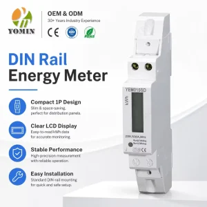 High Precision Electric Energy Meter Intelligent Single Phase Digital Display Meter DIN Rail Energy Meter for Energy Monitor