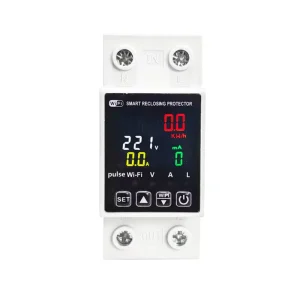 High Precision Tuya Smart Life WiFi Protector 63A Adjustable Remote Control Display Over Under Voltage Leakage Protection