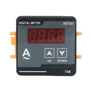 High Quality T48 5A Single Phase 4-Digit AC/DC Input Digital Power Ammeter 1% Accuracy LED Panel Meter PVC Material