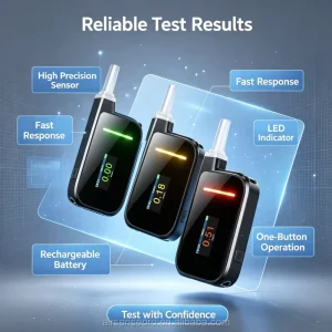 High Quality YINGSHIWEI YSW D1000 Mini Alcohol Breath Tester IPS Color Screen Digital Portable Fuel Cell Sensor Alcohol Tester