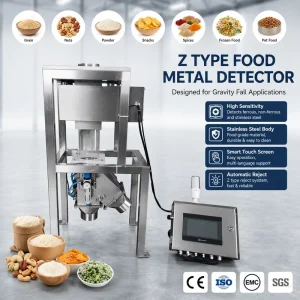 High Sensitivity Z Type Metal Detector for Powder Granule Food Gravity Fall Inspection System