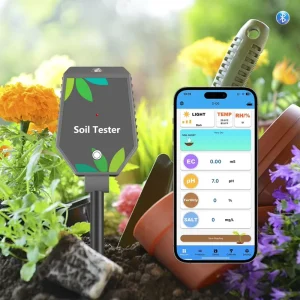 High-precision Intelligent Bluetooth Soil pH Meter 8-in-1 Multifunctional Tester with EC Fertility Data Export