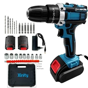 Household Electric Drill Self Locking Chuck Rechargeable Lithium Battery Two Speed Adjustable Speed 18 21V Reversible Drilling