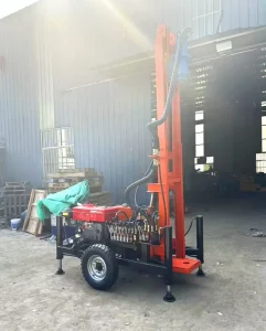 Hydraulic Wheels Water Well Drilling Rig 25HP Diesel Underground Borehole Max 160m Deep Well Drilling Machine