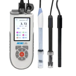 IKEME Laboratory Water Quality Tester Multi-parameter Portable pH Meters Waterproof pH Tester ORP Meter Digital pH Meter Kit