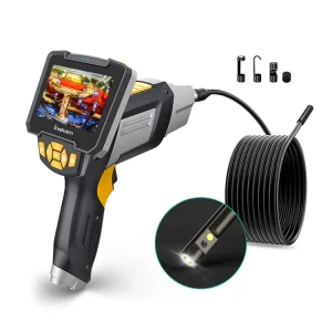 IP67 Waterproof Industrial Endoscope 4.3 inch IPS Screen 5.5/8mm 6LED 720P Car Repair Pipeline Inspection Camera