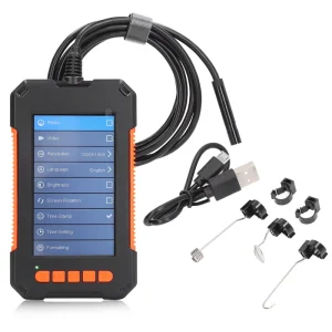 Industrial Endoscope 1080P Digital Borescope Inspection Sewer Camera 4.3in IPS Screen 8mm Lens 2meter