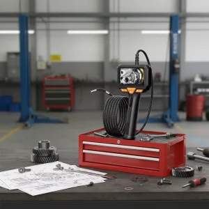 Industrial Endoscope Camera With 360 Articulating Probe Lens for Pipe Inspection