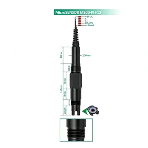 Industrial Flat Surface pH Probe 0 14pH Waterproof Glass Electrode for Cosmetic Textile Culture Medium Detection