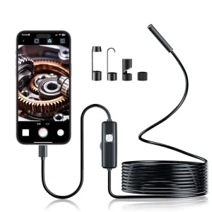Industrial Flexible Rigid Borescope 2MP IP67 Waterproof 8 LED Lights Android IOS Compatible 2-10cm Focal Length 68 Endoscope