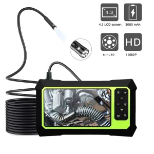 Industrial HD Pipeline Camera Endoscope Kit Handheld Intelligent 8mm 1080P IP67 Waterproof 4.3 Inch Screen Digital Dual