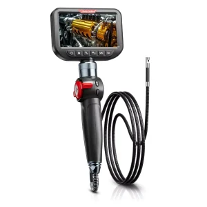 Industrial Hard Tube Borescope 6.5MM Dual Lens Endoscope with 5 Inch Display for Engine Repair and Pipe Check