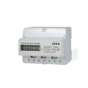 Industrial Three Phase Electricity Meter 380V LCD Display Class 1.0 Accuracy 40A Max Current for Factory Distribution Box Power