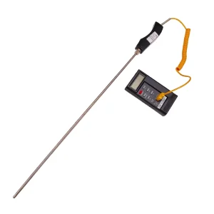 Industrial WRNK-104 Handheld Thermocouple Stainless Steel K-Type Temperature Probe with Bakelite Handle Coiled Extension Cable