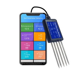 Integrated Real time Response Soil NPK PH EC Tester Fertility Sensor 8 Parameters Measurement of the Current Soil