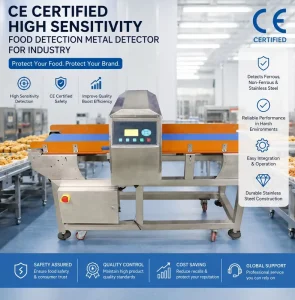 Intelligent Automatic Metal Detector Machine Food Industry Conveyor Belt