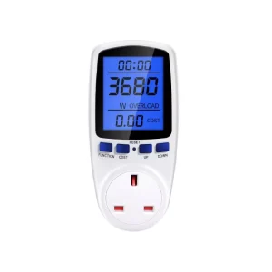 Intelligent Power Meter Socket Wattage Voltage Current KWH Monitor with Large Screen LCD Display Backlight for Home EU US UK