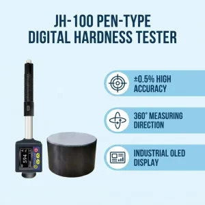 JH 100 Pen Type Digital Leeb Hardness Tester for Metal and Steel, Handheld NDT Tool