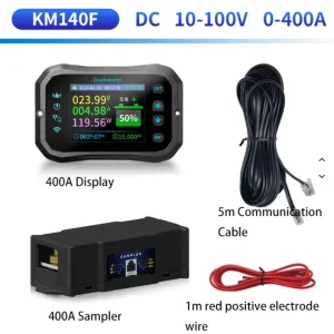 KM140F Bidirectional Battery Coulomb Meter Ammeter Voltmeter Power Meter Capacity Indicator