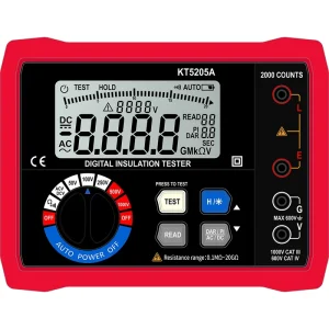 KT5205A Automatic Range Megohm Meter 1000V 20Gohm Digital Insulation Resistance Tester