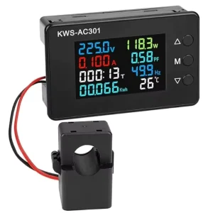 KWS AC301 Digital Voltmeter AC 50 300V Voltage 8 in 1 Power Energy Meter LED AC Wattmeter 0 20 100A Ampermeter Power Detector