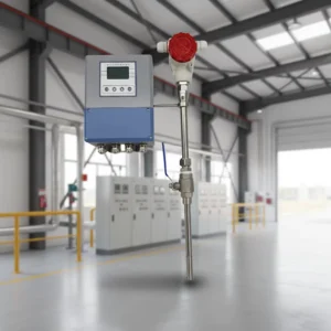 LCD Display Thermal Gas Air Variable Area Flowmeter Plug-in Type SS304 Material 4-20mA Connectivity OEM Customizable