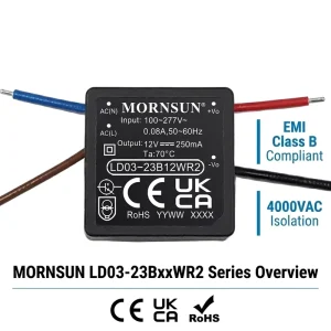 LD03 23B09WR2 3W 9V333mA Low No-load AC DC Module 4000V Isolation for Industrial Testing Measuring Instrument