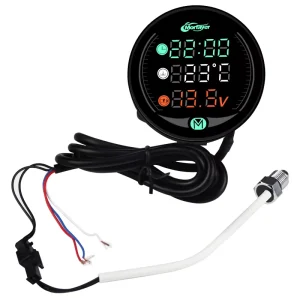 LED Motorcycle Meter With USB Charger Voltmeter Voltage Temperature Time