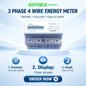 LEM026JC 3 4 Wire Din Rail Electronic Voltage Meter DC Current LED Analog Digital Display IP67 Industrial Energy Meter