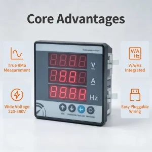 LXKJ 220V Frame Three wire Four wire Digital Display Meter CH 72 Model (0.5%+2) Accuracy 3 Digit RMS