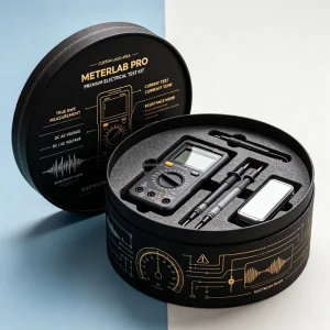 Luxury Gold Stamping Black Cardboard Tube for Premium Electronic Multimeters and Measuring Tools with High Density Wall