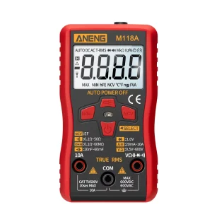 M118A Mini Multimeter 6000 Counts Auto True RMS Tester with NCV, Data Hold, Flashlight and Capacitance