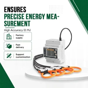 MEATROL ME231 Three Phase Smart Meter Rogowski Coil Set Guide Rail Flexible Electric Energy Metering Power Monitor 0.1% Accuracy
