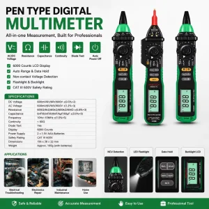 MS8211/8211D/8212A Pen-Type Digital Multimeter Three and a Half Position Accuracy Portable Display Universal Meter