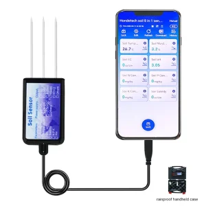 Manufacturer Soil Sensor USB Type c RS485 Output 3 in 1 Integrated Soil NPK Sensor Support APP